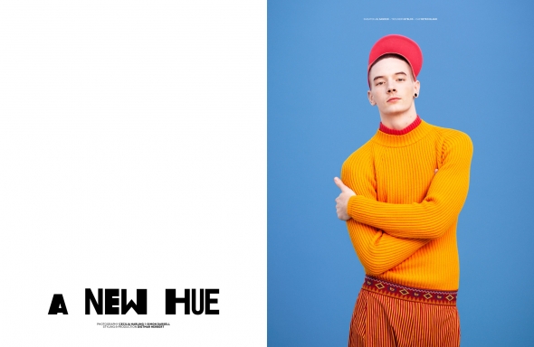 Tronje wears sweater Jil Sander - trousers Byblos - cap Retro Blank