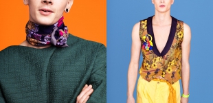 (7) Left: Tronje wears sweater Jil Sander - scarf stylist’s own. Right: Gabriel wears vest & belt stylist’s own - trousers Pit Spring Star vintage