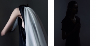Left: dress Acne - cape stylist’s studio. Right: dress Hugo Boss.