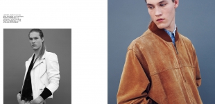 Fade All (4) Left: Leather jacket from Bij Ons Vintage, vest Maison Martin Margiela via Sprmrkt, jeans Maison Martin Margiela via PS Atelier Amsterdam. Right: Leather jacket from Bij Ons Vintage, denim shirt Wrangler via Zipper, jeans Ozwald Boateng via stylist’s atelier.