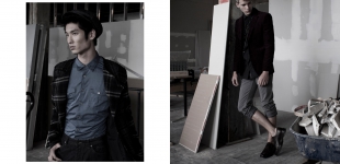 Eric: shirt & pants John Varvatos - jacket Jose Duran - hat Billy Reid. Tim: shirt Buckler - blazer Shipley & Halmos - pants Marc by Marc Jacobs - chain necklace Crux - pendant ball necklace Laruicci - shoes Florsheim