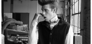 Lyle: shirt Shipley & Halmos - vest Jose Duran - bowtie necklace Laruicci