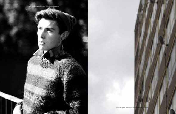 Paul wears shirt American Apparel - jumper & beanie Beyond Retro