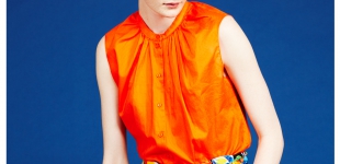 issue15-cover2 Julia Shvets @ Storm photographed by Mitsuaki Murata wearing Shirt COS, shorts Jaeger London, vintage flower shorts Beyond Retro.