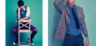 (3) Left: shirt Calvin Klein - waistcoat & pants Topman - bowtie Christian Lacroix - shoes Converse. Right: shirt DKNY - tie Topman - coat BZR by Bruuns Bazaar - pants Iceberg