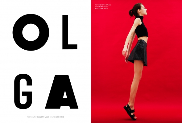 Top American Apparel, skirt Acne, shoes Alexander Wang.