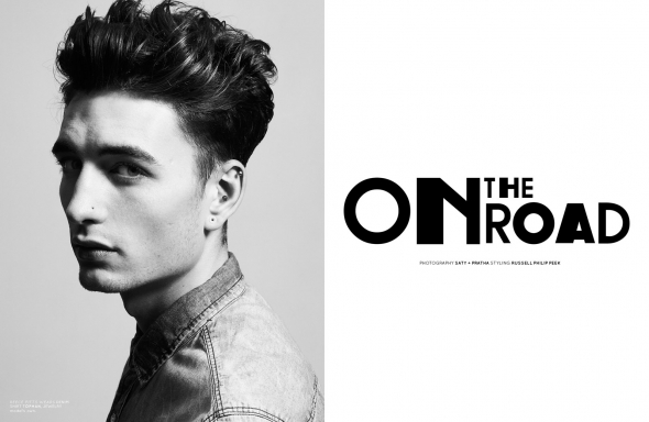 Reece Pitts wears denim shirt Topman, jewelry model’s own.