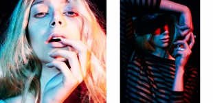 parallaxis3 Left: Lace top Lover. Right: Leather cap Mr Smith, top stylist's own, claw ring Alexander McQueen.