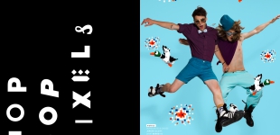 Mateus wears sunglasses & shoes Jeremy Scott, shirt Barney’s New York, shorts & bow tie vintage; Nicola wears sunglasses Bernhard Wilhelm, sweater Marc Jacobs, sweatpants & boots Jeremy Scott.
