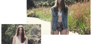 (7) Rhianon wears vintage denim vest Jetset Bohemian - bra Lonely Hearts - underwear stylist’s own. Tylla wears crochet swimsuit Somedays Lovin